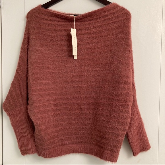 NWT! - LoveStitch | Blissful Fuzzy Ribbed Boatneck - Picture 6 of 10